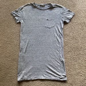 Everlane grey white stripe shirt dress.  Small Petite